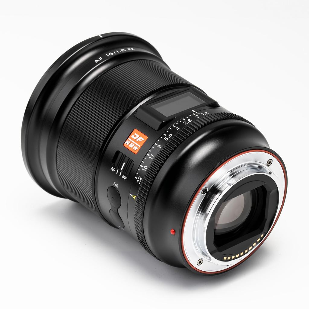 VILTROX AF 16mm FE Sony Lens with LCD Prime Compatible with Sony Cameras F1.8 E-Mount Wide-Angle Screen, Ultra-Wide Angle, Lens, Full-Frame 7II,
