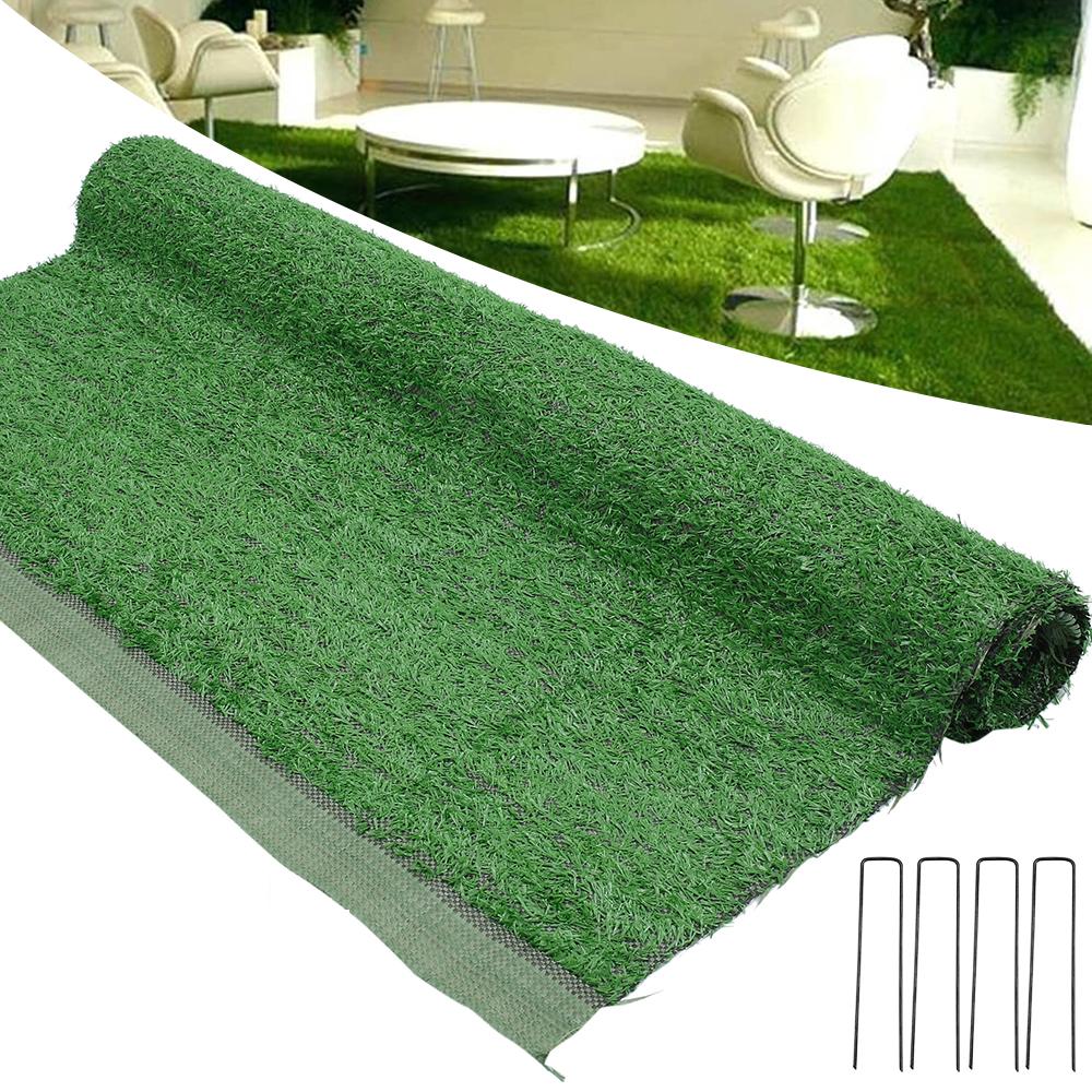 Kunstrasen 1cm Grashöhe Hohe Dichte Realistischer Teppich Synthetischer Rasenteppich Gartendekor Natürlicher Falscher Rasenteppich