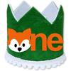 Woodland Animal 1st Birthday Decoration,Woodland Creatures High Chair Banner Baby First Birthday Crown Fox ONE Cake Toppers for Wild One Birthday