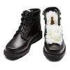 Xunzhanying Men's Winter Steel Toe Wool-Lined Leather Boots