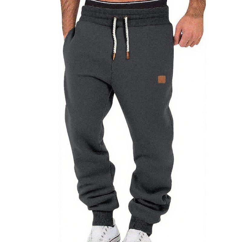Men's Pants Spring and Autumn Solid Color Trendy Sports Casual Sweatpants Loose Tied Feet Stacking Pants