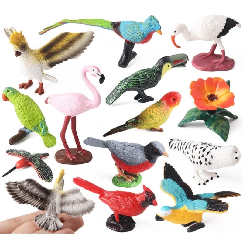 Realistic Bird Static Model Solid Figure Toy Animal Figurine Statue Fowl Figure Set Kids Collectible Toy Cake Toppers