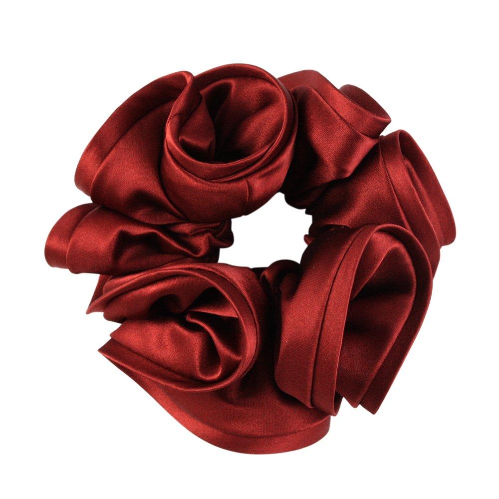 Kobe Vingtaine Satin Scrunchie Hair Hair Red Clip, Accessory, HS-6-RE,