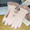 Warm Gloves for Women In Autumn and Winter Korean Cute Touch Screen Riding Electric Bike Cold Proof Plus Velvet Thickened Windproof Cotton Gloves
