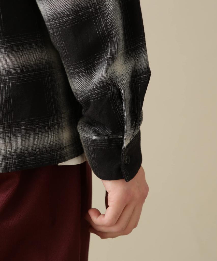 Avirex Long Sleeve Cotton Linen Ombre Size M Size Size OMBRE SHIRT Men's Shirt, (010), Black, 783-3120014, A/DINER/L/S C/L
