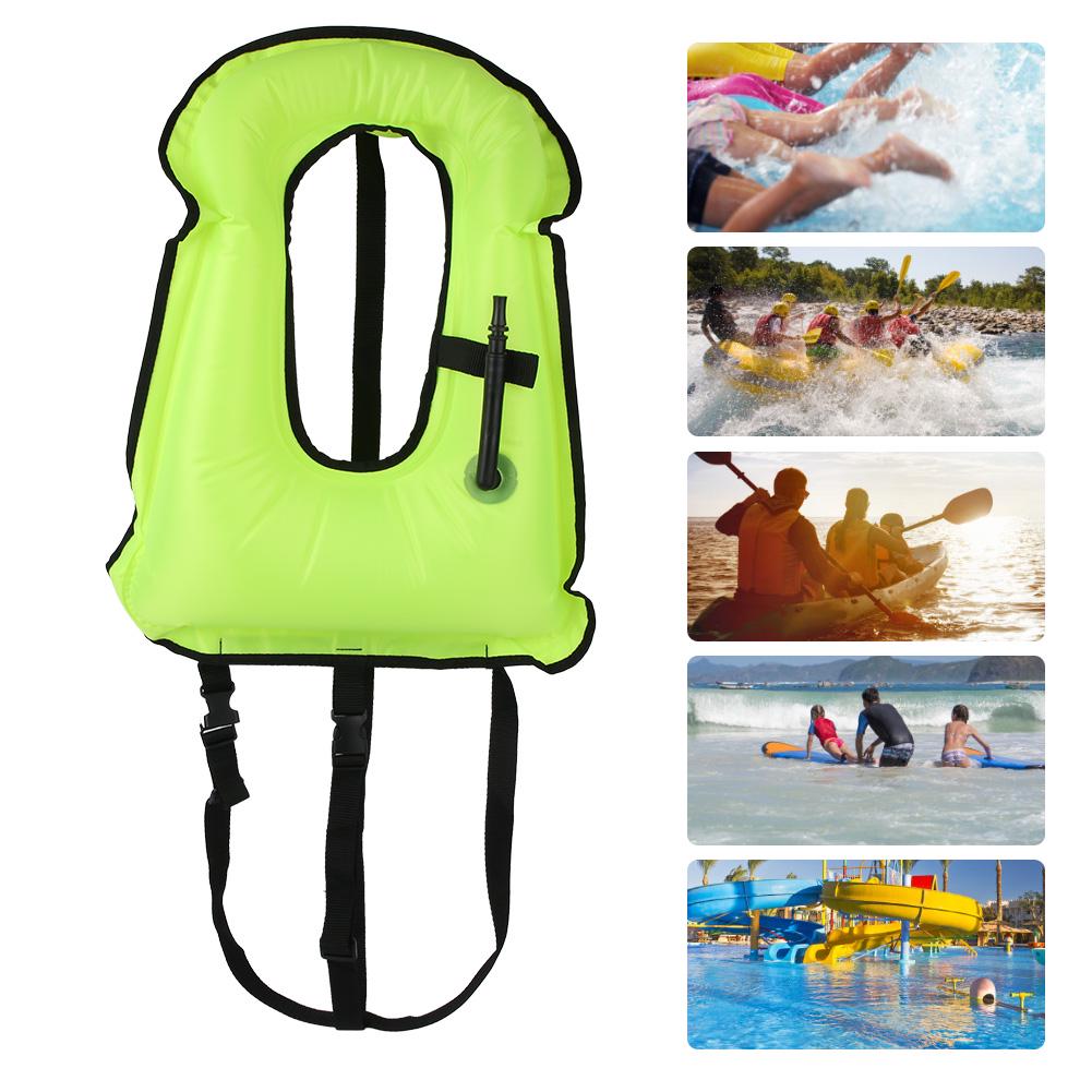 

Fluorescent Snorkeling Buoyancy Waistcoat Rainproof Safe Swimming Inflatable Vest