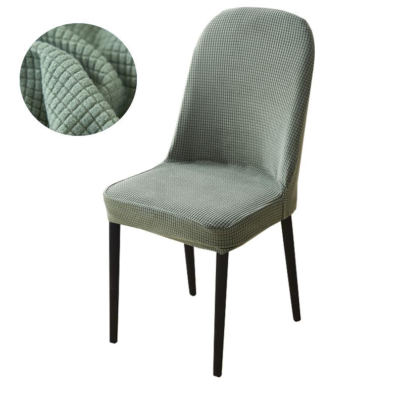 Jacquard Curved Dining Chair Cover Spandex Elastic Seat Cover Stretch Chair Covers for Hotel Banquet Restaurant Kitchen Wedding