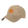 Halloween Pumpkin Patch Washed Canvas Baseball Cap Embroidered Jack O Lantern Hat for Unisex Women
