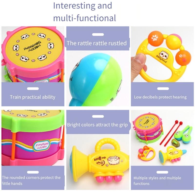 Musical Learning Toy For Baby Interactive Sand Hammer Drum Trumpet Auditory Hand Eye Coordination Music Instrument Toy