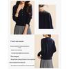 Qianbainian Women's Elegant V-Neck 100% Wool Knit Top