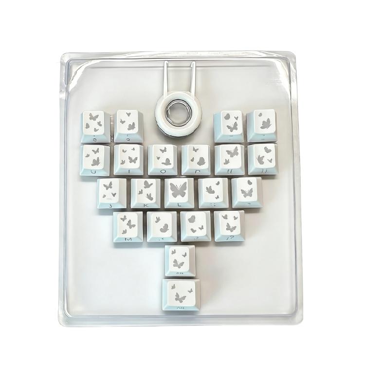 

Heart Shaped Keycaps 21 Keys Original Height PBT Keycap With Butterfly Pattern For DIY Enthusiasts Easy To Install белый