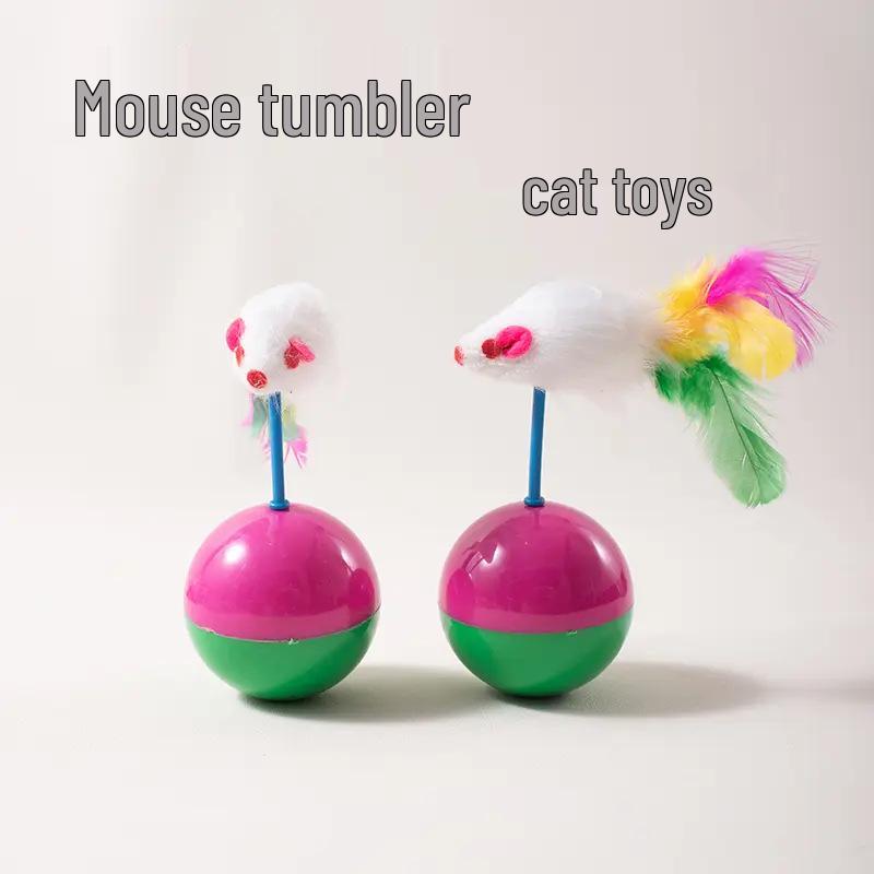Cat Tumbler Toy Mouse Plush Self-Entertainment Educational Pet Toy