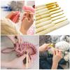M-Modern-9Pcs 135Mm Bamboo Crochet Hook Wooden Handle Crochet Hooks Knitting Needles Sets For Making Sewing Blankets Yarn Crafts