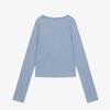 Solteuaenchokollis Ribbed Henley Neck Long Sleeve T-Shirt Sky Blue 4W2511001