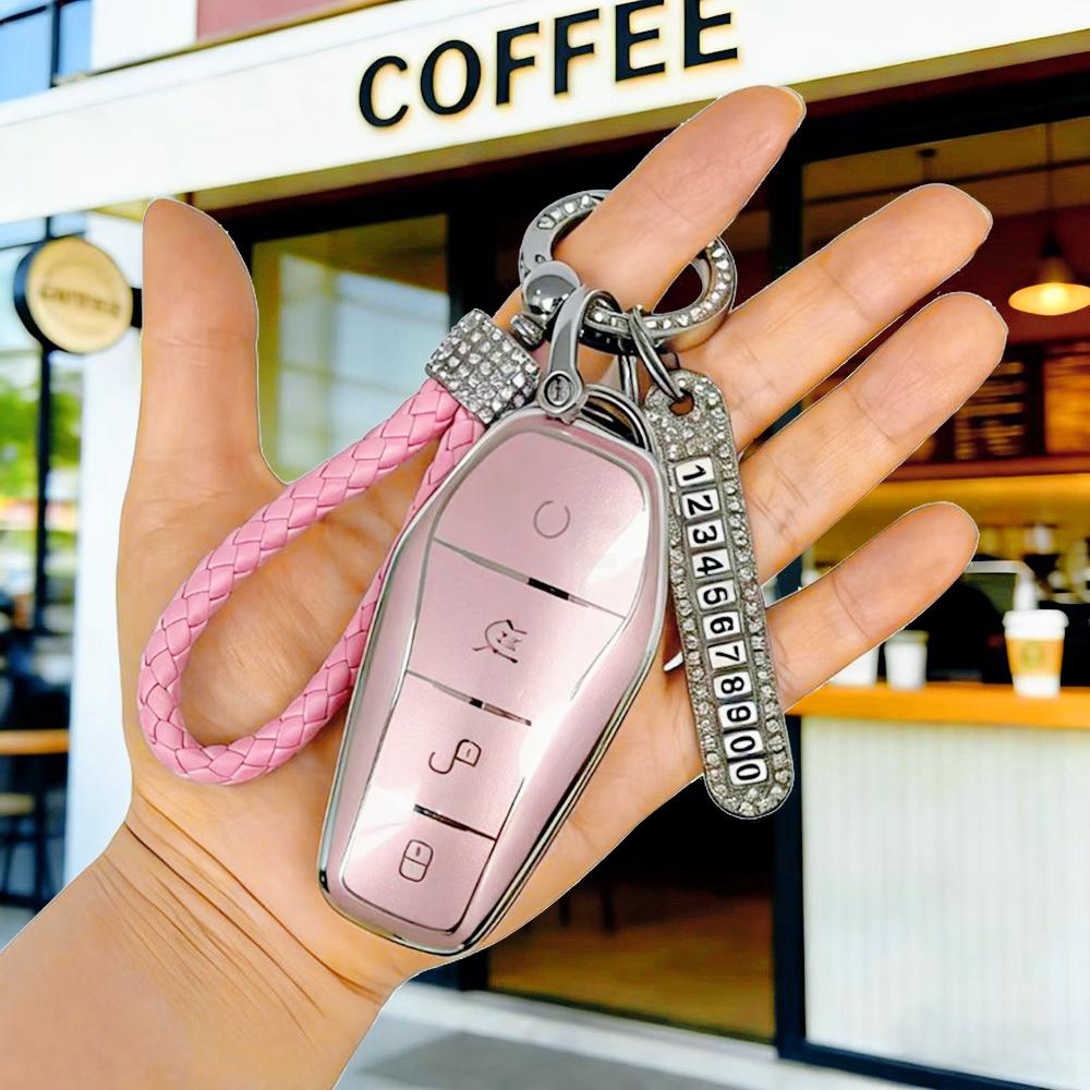 Tpu Remote Fob Holder For Byd Song Plus Atto 3 Han Ev Tang Dm Qin Seal Dolphin Keychain Key Case Cover Car Accessories