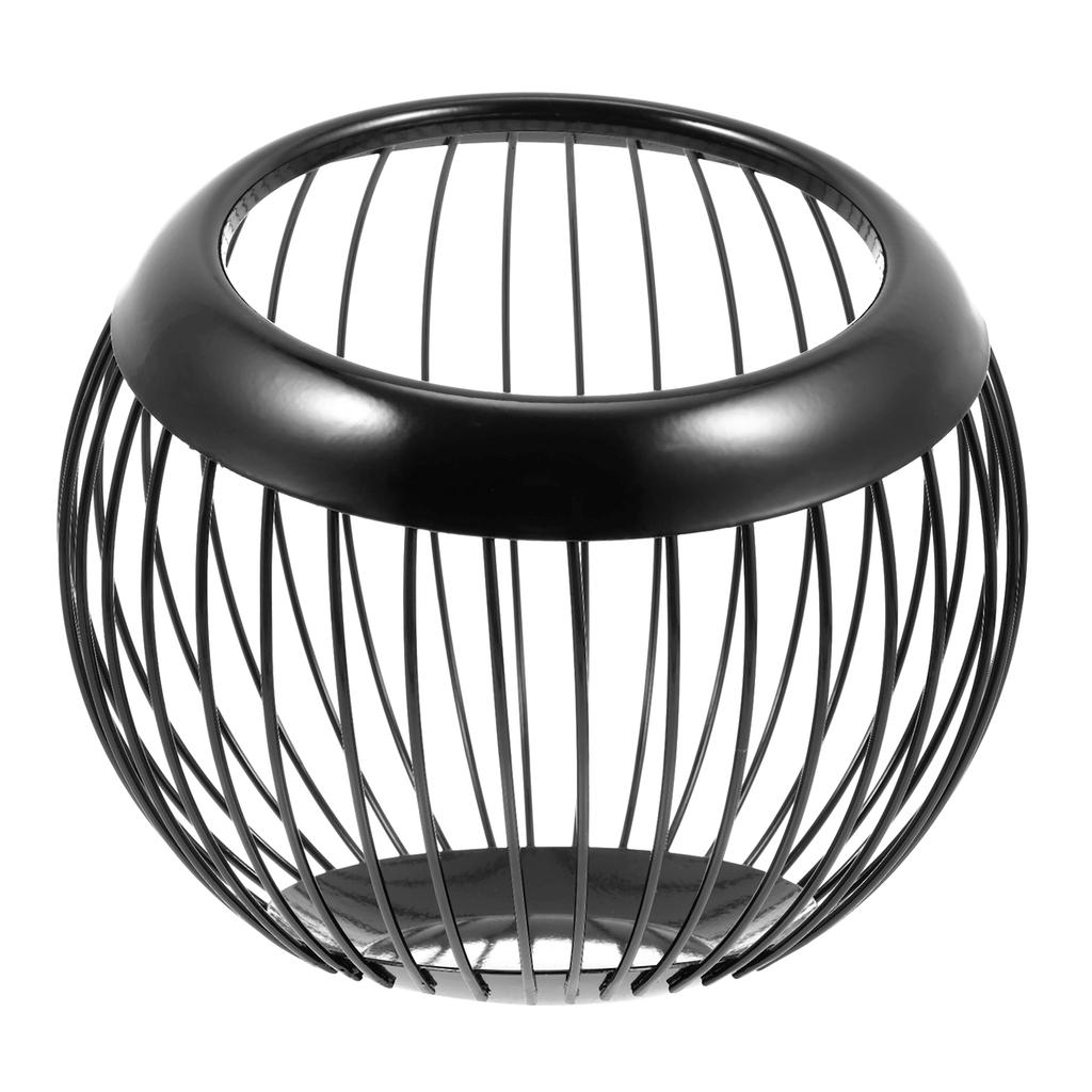 Metal Hollow Stainless Steel Fruit Plate Storage Baskets for Shelves Kitchen Round Restaurant Container