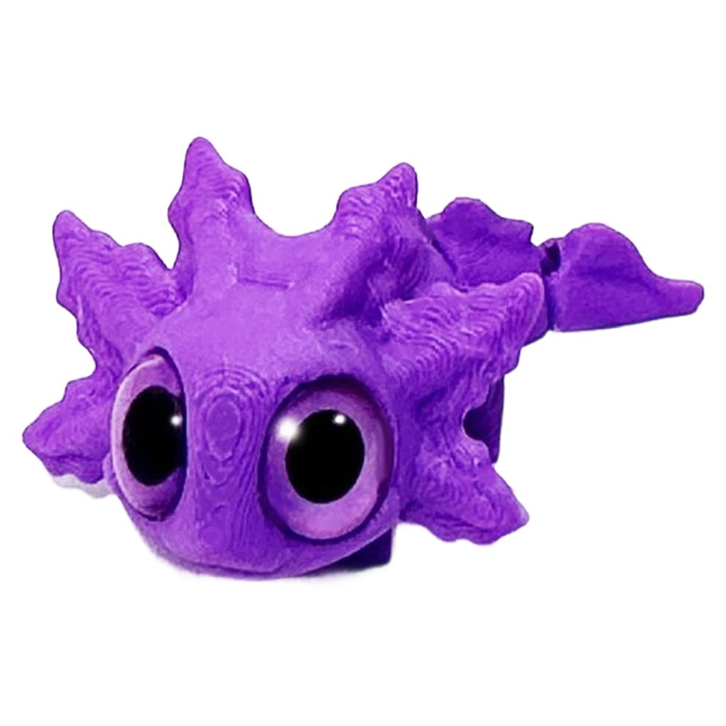 3D Printed Salamander Keychain, Big Eyed Dragon With Movable Joints