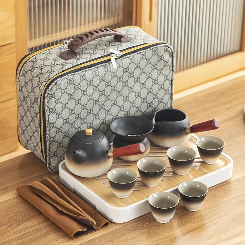 

Qianxing Ceramic Black Pottery Portable Kung Fu Tea Set