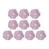 Fabric Flower Appliques with Layered Construction and Center Clusters, Set of Ten for Garments, Hair Accessories and Crafts