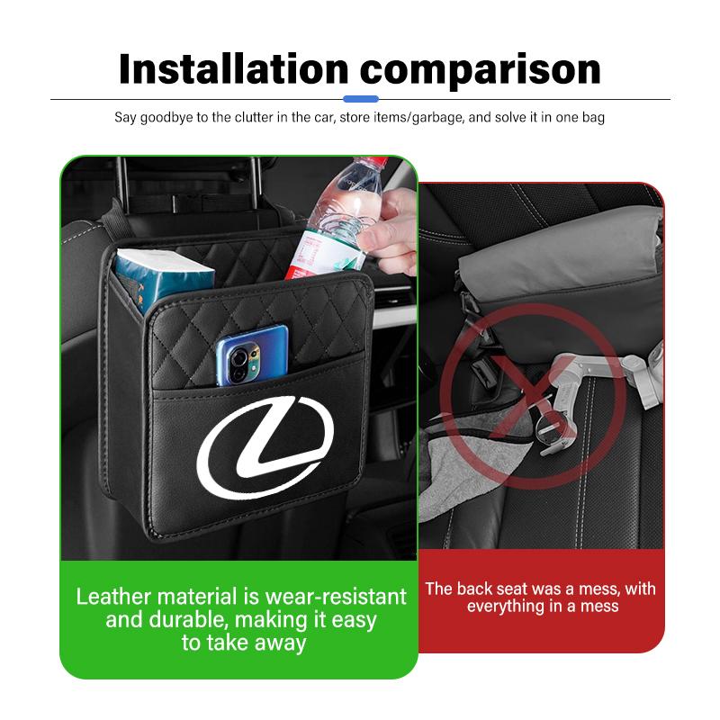 For Lexus Multifunction Car Backseat Storage Bag Tissue Water Cup Holder Auto Organizer Accessories RX350 IS250 CT200h ES250 AEU1