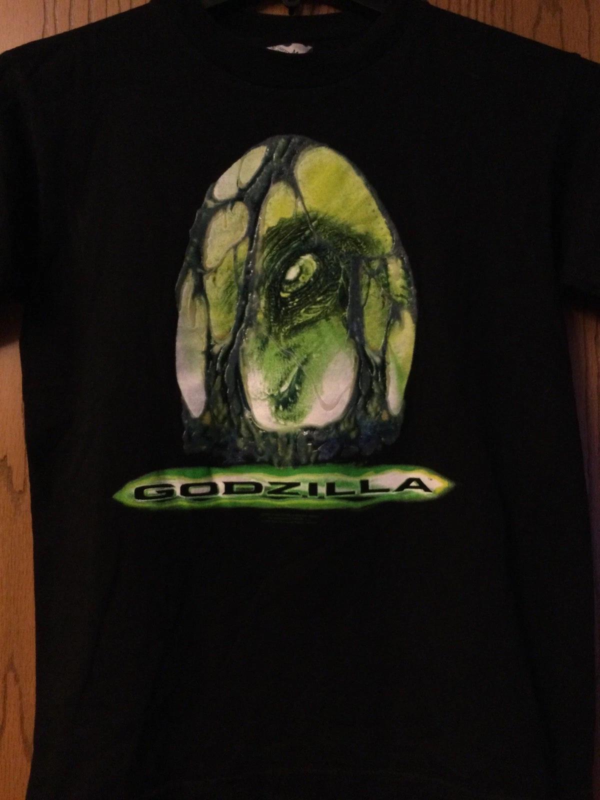 Godzilla - 1998 Godzilla Movie Egg - 3D Texture - Black Shirt - BOYS M L