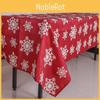 Elegant Blue Polyester Christmas Tablecloth With Snowflake Design For Festive Dining