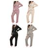 Women's 2 Piece Pajama Set Long-Sleeve Top with Bow And Long Pants Sleepwear Set Casual Fall Loungewear Pjs Set