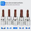 Screwdriver Socket Set: 1/4 Inch (6.3mm) Hex, Cross, Slotted, Pozi, Torx Bits