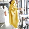 Autumn and Winter  Women's Sweater Cardigan Jacket Medium Long Loose Casual with Bat Sleeves Irregular Design