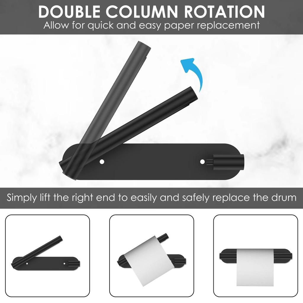 Toilet Paper Holder Stainless Steel Tissue Roll Holder No Drilling Wall Mounted Paper Dispenser Tissue Rack Bathroom Accessories