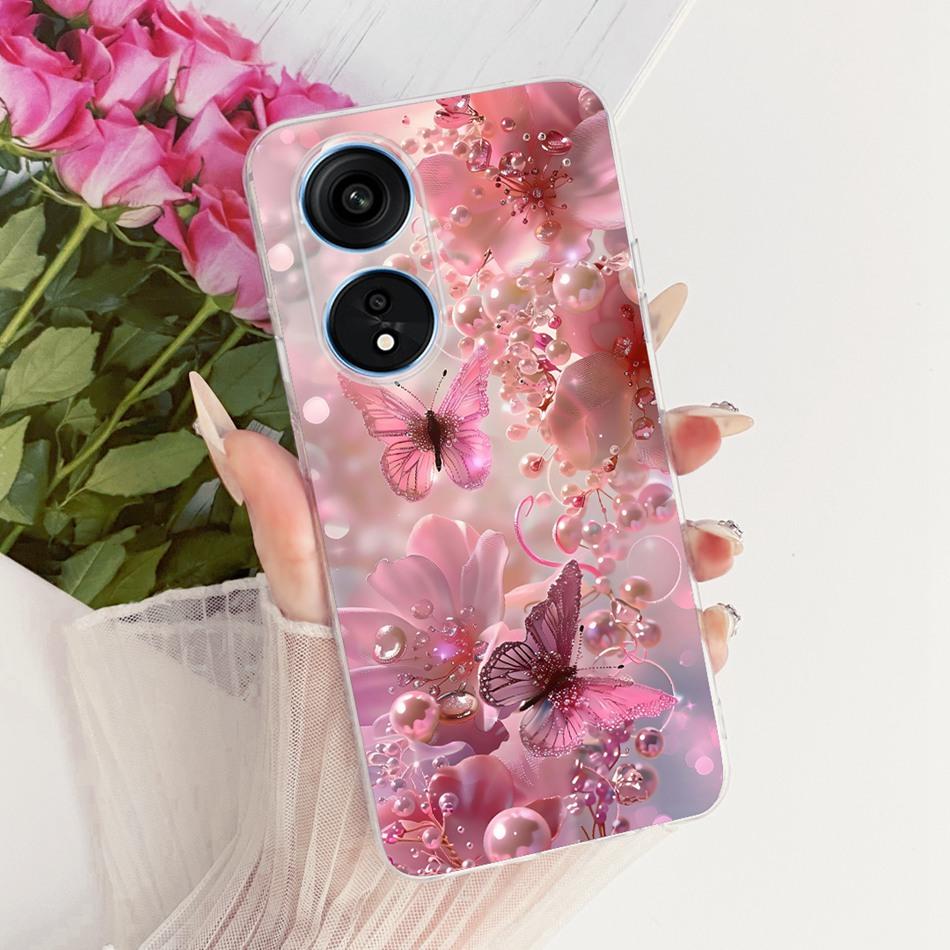 For OPPO Reno8 T 5G CPH2505 / Reno8 T CPH2481 (Reno 8T 4G) Cute Flower Butterfly Cat Painted Case Soft Silicone TPU Phone Cases
