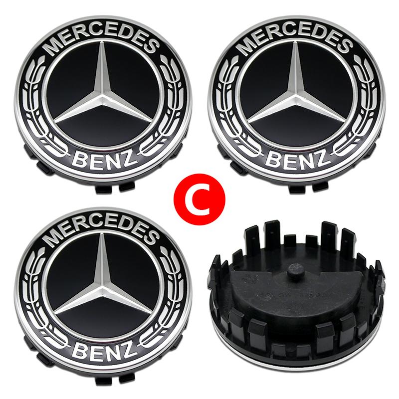 Benz Car 75mm Car Floating Wheel Center Hub Caps Cover for Mercedes Benz B/C/E/S Class A Class C200L GLC GLK CLA Accessories. CI1