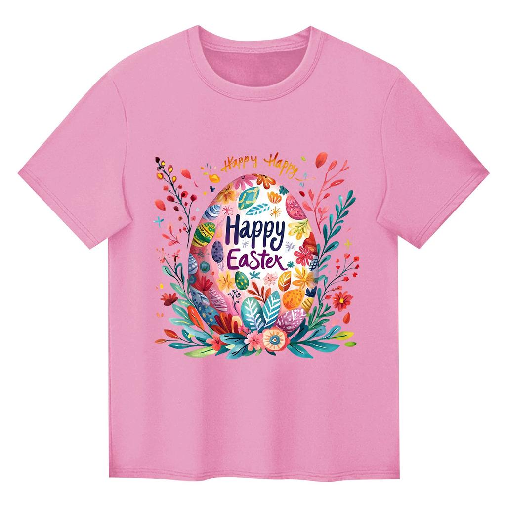 Barn Tryckt Kortärmad Rundhalsad Casual Bekväm Lös Lätt Topp