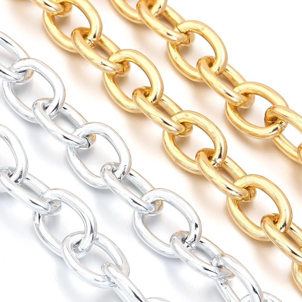 Polished Finish Aluminum Chain Silver/Gold Jewelry Chain Twisted Chain for Jewelry DIY Making