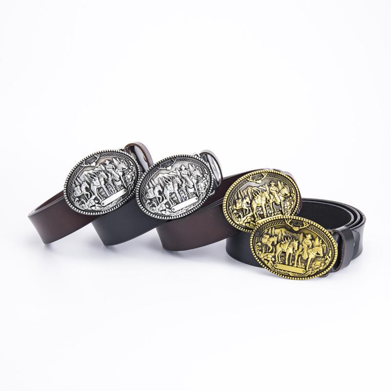 Men's Trendy Western Cowboy Genuine Leather Belt - Retro Punk Style, Perfect for Formal Wear or Birthday & New Year Gifts.