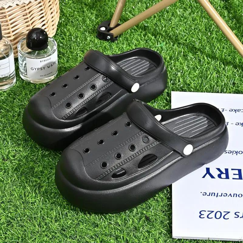 Fashion Anime Outside Round Toe Thick Shoes Cartoon Cute Height Women's Slippers and Ladies Sandals on Beach Mules Slides Pvc Unique Vip