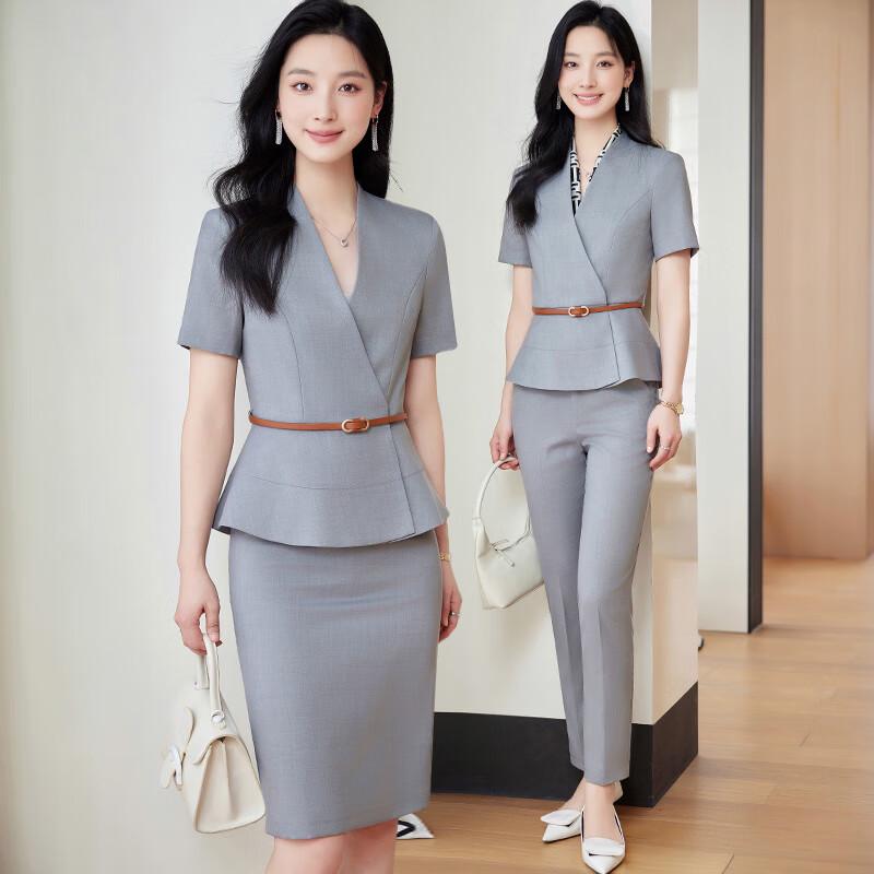 Women's Professional Short Sleeve Blazer Suit