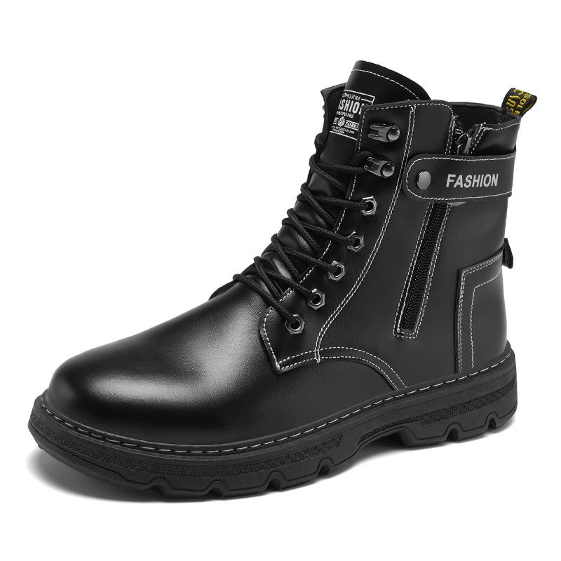Scarpe da uomo autunnali nuovi stivaletti Martin alti da uomo tendenza versatile scarpe da lavoro con plateau stivaletti scarpe in pelle scarpe casual in pelle