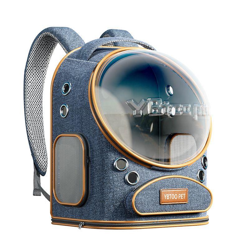

Cat bag out portable pet space capsule bag dog shoulder large capacity pet supplies синий