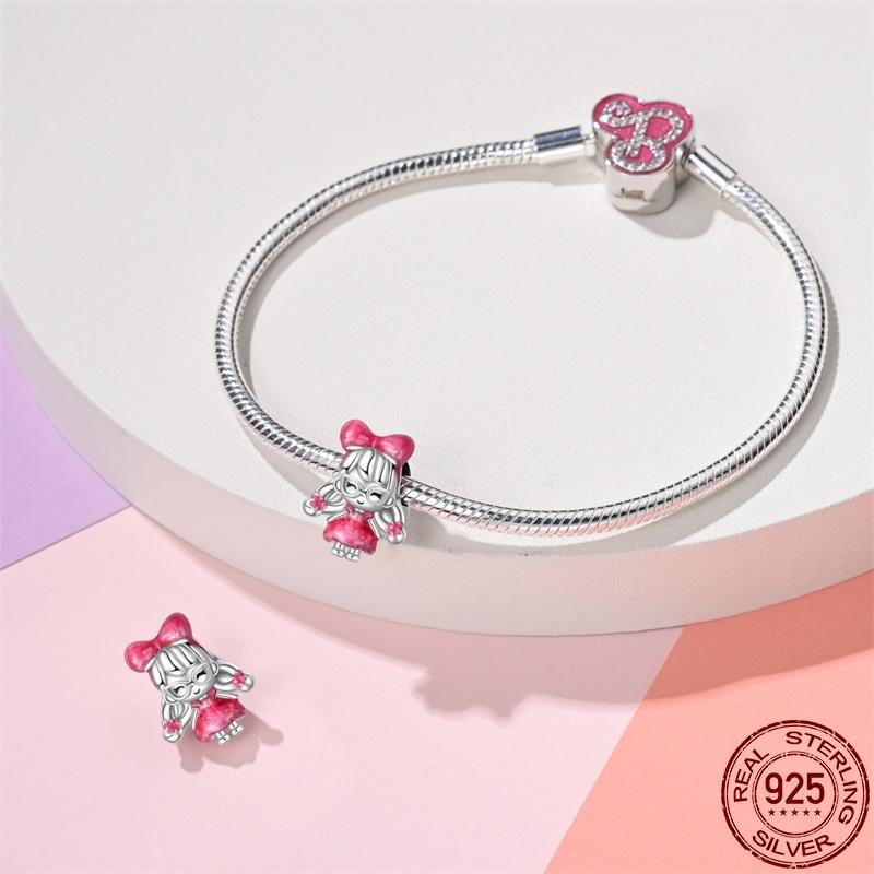 Genuine Copper Pink Princess Series-Crown Pendant Fit 3Mm Pan Bracelet Diy Charm For Women Jewelry Fashion Gift