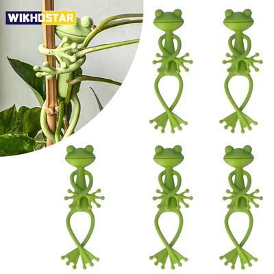 13cm Froschförmiger Wiederverwendbarer Kabelbinder Niedlicher Dekorativer Drehbar Biegsamer Gartenpflanzenstütze Verstellbarer Flexibler Clip für Stiel