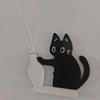Kreativer Katzenhaarsammler Schwarze Katze Schiebt Kühlschrankmagnet Vasendekor Bürodekoration