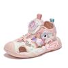Summer new rotating buckle children's sandals boys and girls bag head shoelace lights boys bag head sandals kick-proof children