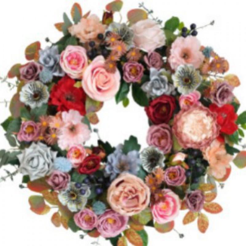 Artificial Flower Wreath Easter Valentines Day Decor Hotel Restaurant Door Hanging Decoration