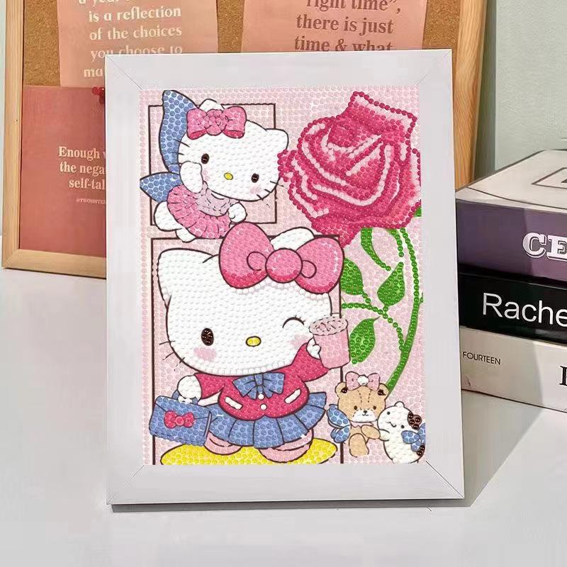 Kuromi Cartoon Diamond Painting Kit: Peace & Joy DIY Gift for Students and Kids.
