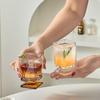 Gradient Colored Square Glass Uniquely Maillard Colored Low Footed Glass Vintage Style Juice Glass Sparkling Water Cup