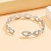 Speckled Chain Women's Open Bangle: 18K Gold-Plated Stainless Steel Bracelet