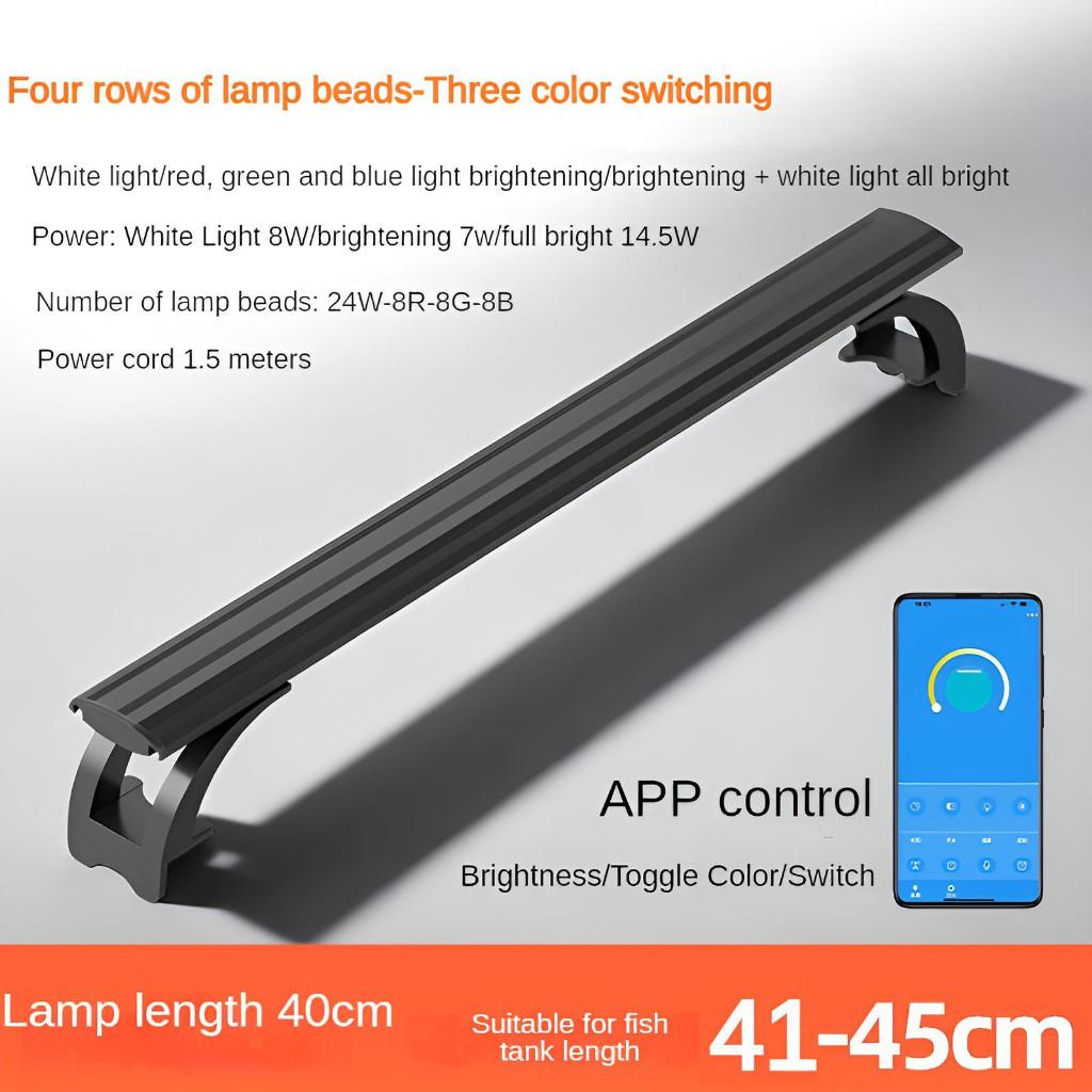4mm Smart APP Control LED Aquarium Light Waterproof Strobe-Free Ornamental Fish Lamp Slim RGB Dimming Fish Tank Accessories