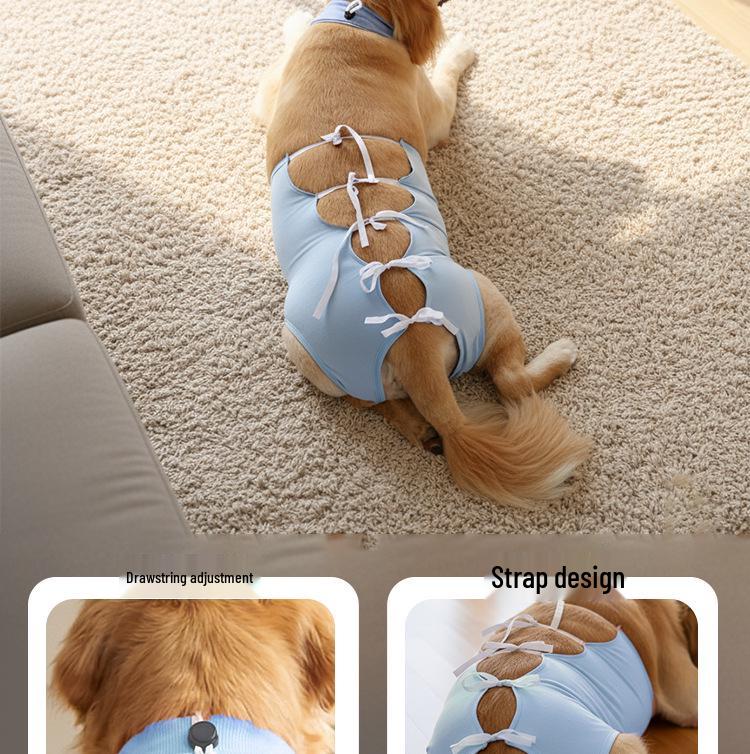New Style Dog Sterilization Suit: Breathable, Anti-Licking, High-Elastic Recovery Suit with Simple Tie-Up Design