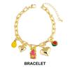 Retro European Style Strawberry Necklace Fruit Series Pitaya Chain Choker Cherry Bracelet  Spring